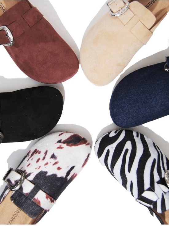 Shoes - Women's Zebra Buckle Mules